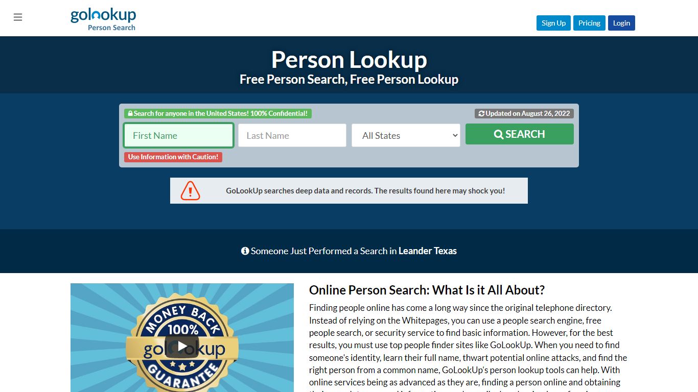 Free Person Search | Person Lookup | Person Finder | GoLookUp